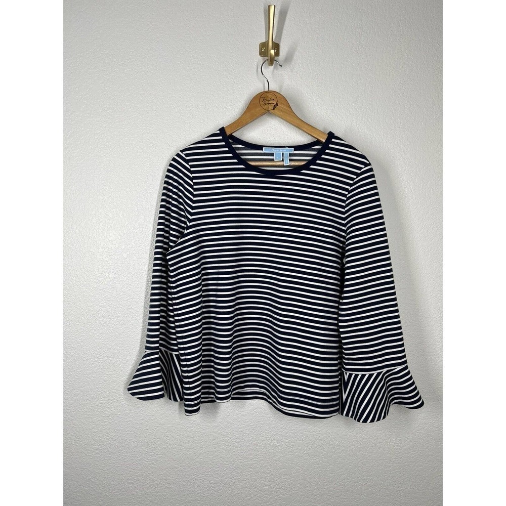 Draper James Sadler Striped Tulip Sleeve Top